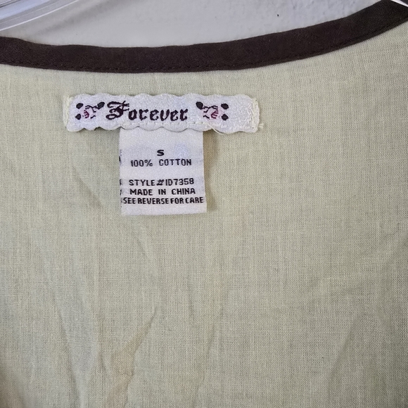 Forever 21 Vtg Womens Y2k Yellow‎ Dress Size Small Babydoll Cottagecore - Picture 3 of 7